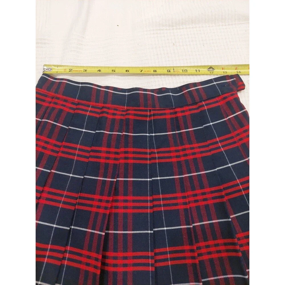 American Apparel Skirt M Red Navy Plaid Pleated Tartan Schoolgirl Tennis NWOT